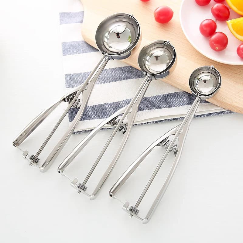 Pegador Colher de Sorvete Inox com Alavanca Utensílio Cozinha Confeitaria Sorveteria -Leia Descrição