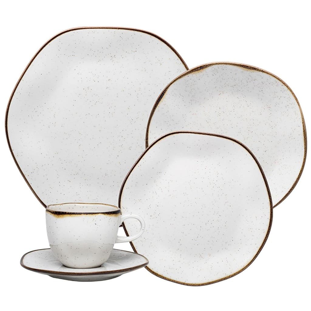 Aparelho De  Jantar E Chá 30 Peças Porcelana Maresia