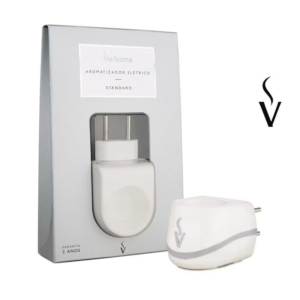 Difusor Elétrico Standard Via Aroma Branco e Preto + Essências