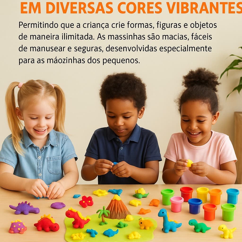 Kit Massinha Modelar Infantil Massas Coloridas Brinquedo Criativo Educativo