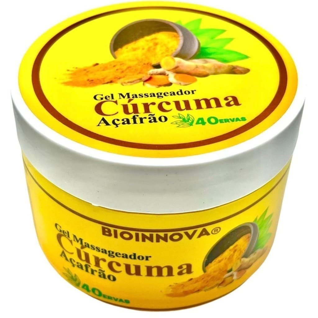 Gel Massageador Cúrcuma Açafrão 40 Ervas Bioinnova 250g