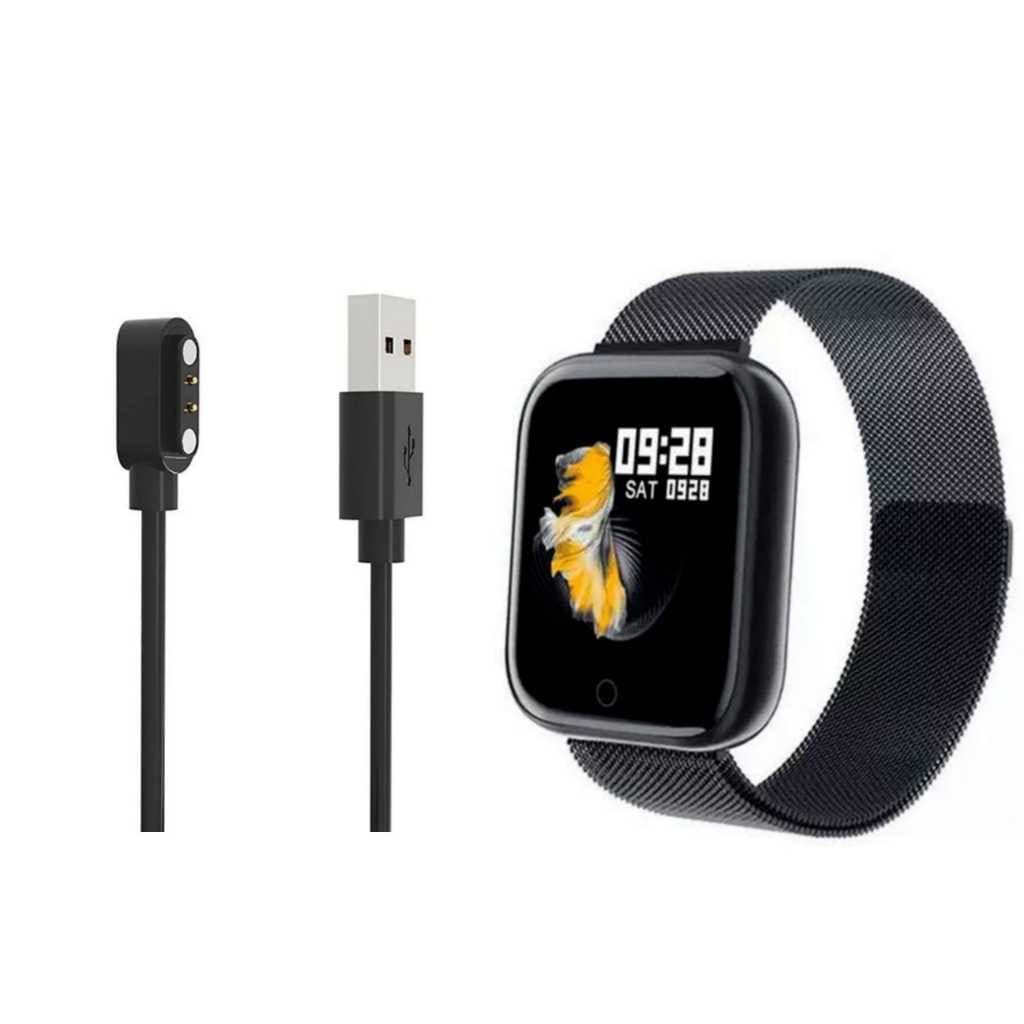Cabo Carregador UBS Magnético 2 Pinos Para Smartewatch P70 / P80 /  P90