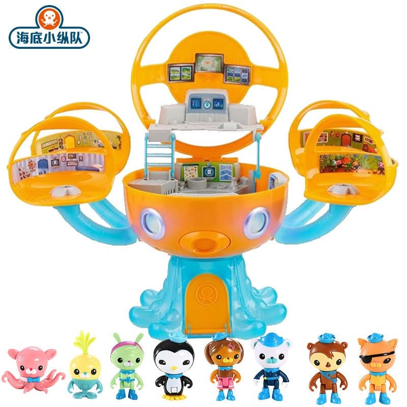 Conjunto de Brinquedos Octonauts Castelo Octonaut Aventura Tubarão Kraken Squidward Cena Figura de Ação Modelo Presente