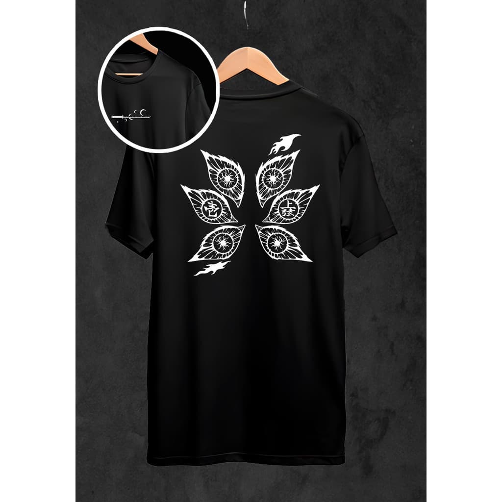 Camiseta da Marca do Kokushibo do Anime Demon Slayer 100% Algodão