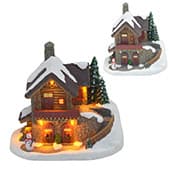 Cenário Vila Casinha Natalina Luz Decoração Natal Papai Noel Neve Casa Sala Quarto Escritório Enfeite Mesa Rack Moderna