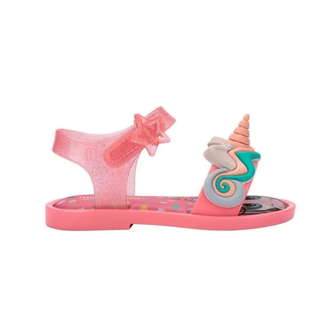 Sandália Mini Melissa Mar Sandal Uni Baby Rosa Metalizado