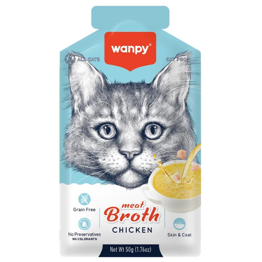 Petisco para gato Wanpy caldo sabor frango 50g