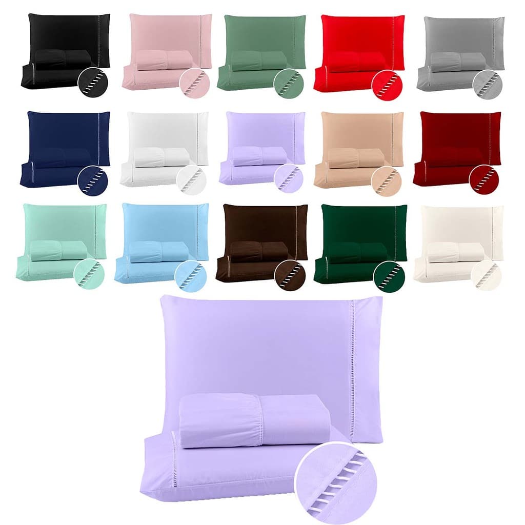 Lençol de Cama Solteiro, Casal, Queen e King Ponto Palito Micropercal Lençol Premium Elegante