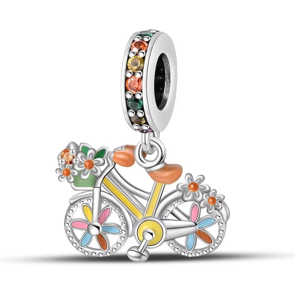 BERLOQUE my EK BICICLETA PRATA S925 E ZIRCÔNIA