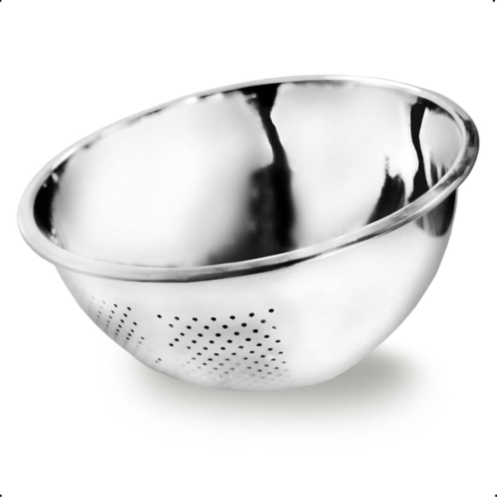 Escorredor de Arroz Inox 24cm com Furos Finos e Alças Laterais