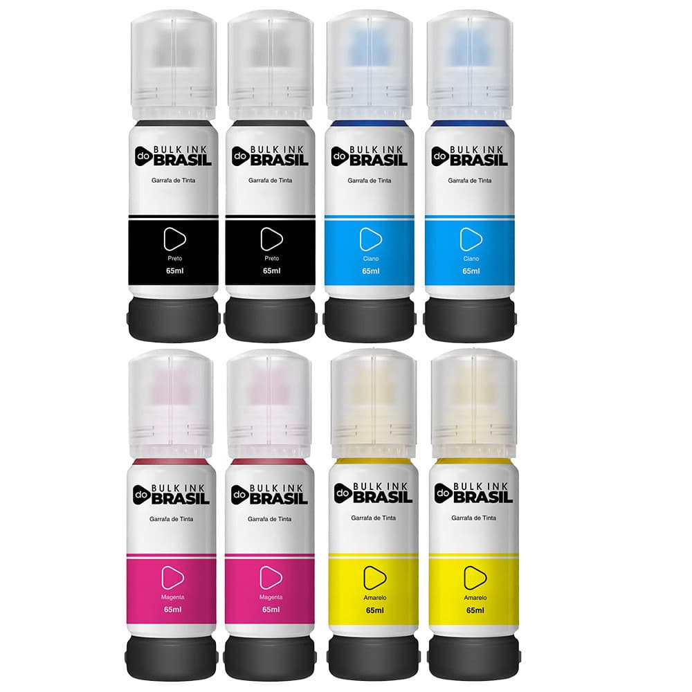 Kit 8 Tintas Para Epson L3250 L3150 L3210 L3110 L5190 L5290 T544