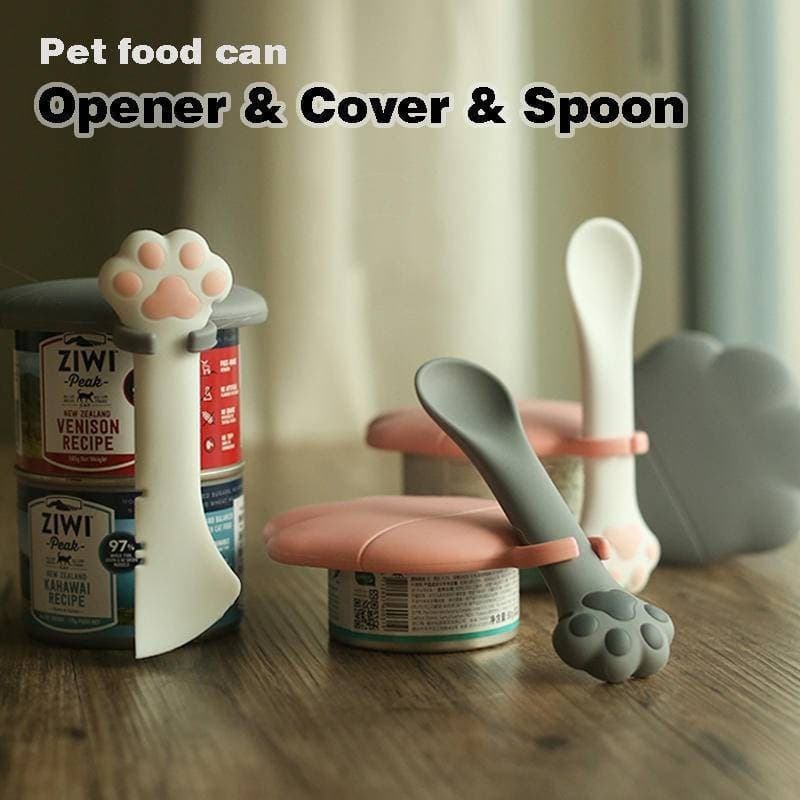 Tampa Reutilizável De Lata De Alimentos Para Animais Domésticos De Silicone E Colher De Sopa Cães Gatos Selada