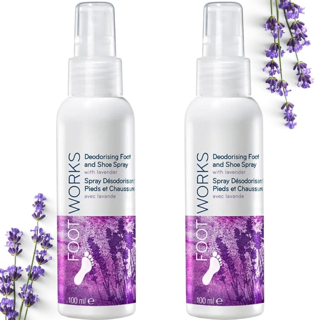 Spray para Pés e Calçados Generic Foot Works com Lavanda - Antiodor - Conjunto de 2 Peças