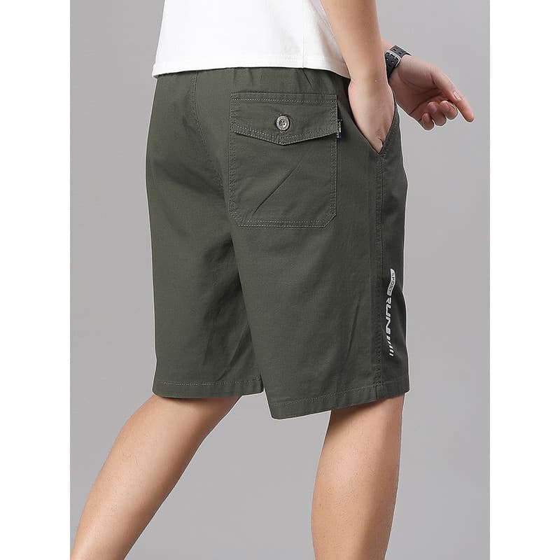 2026 novo estilo macacão masculino Shorts verão solto calças de cinco pontos verde exército Multi-bolso Casual tamanho g
