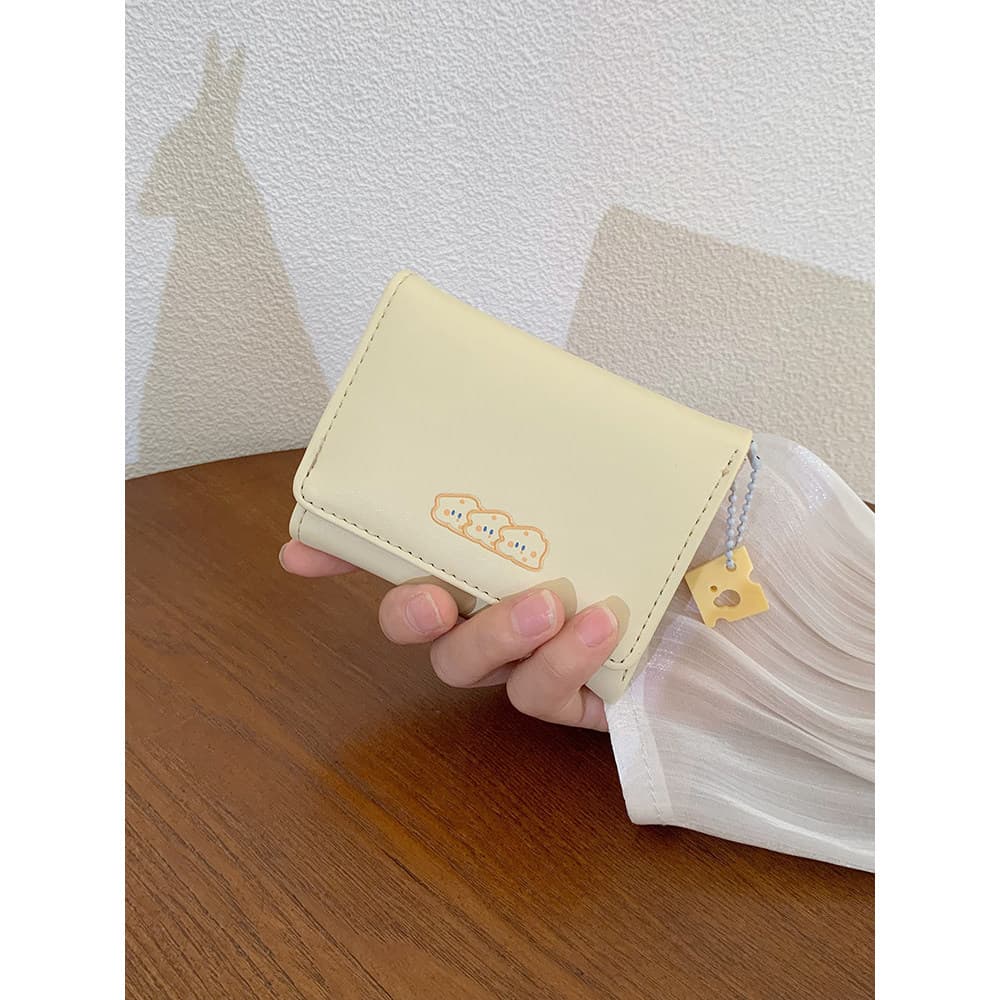 carteira femenina carteira feminina Carteira de queijo japonesa fofa porta-cartões curto bolsa de moedas feminina 30% de