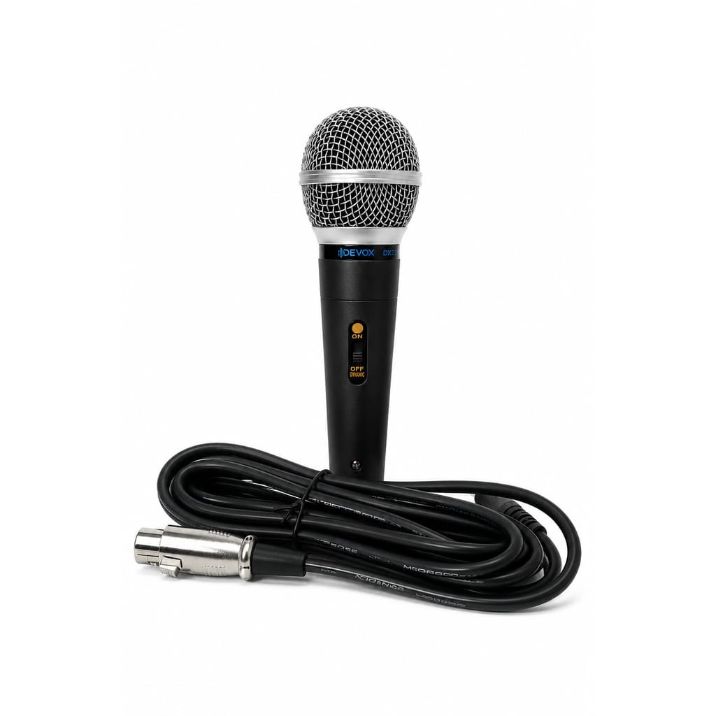 Microfone Dx-48 com cabo Xlr Com Fio Devox