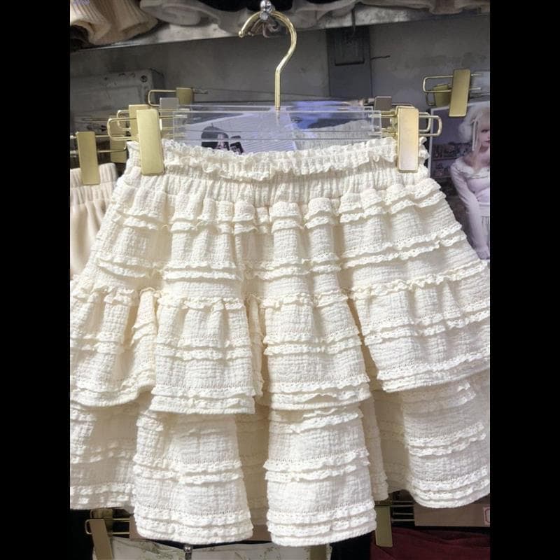 Estilo de balé francês preto bolo saia feminina verão estilo doce cintura alta mais magro olhar A linha saia saia saia b