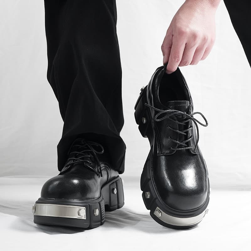 Estilo britânico nicho de sola grossa Derby sapatos masculinos High-End Commuter aumentando sapatos de couro primavera A