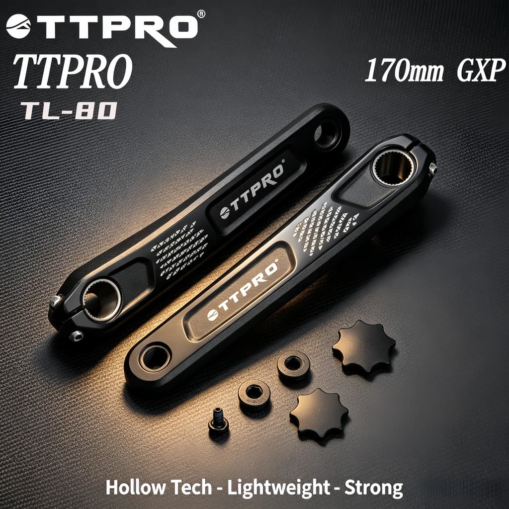 Pedaleira Oca Para Mountain Bike TTPRO 170mm GXP-Braço De Manivela Integrado Em Liga De Alumínio Com Parafusos E Tampas
