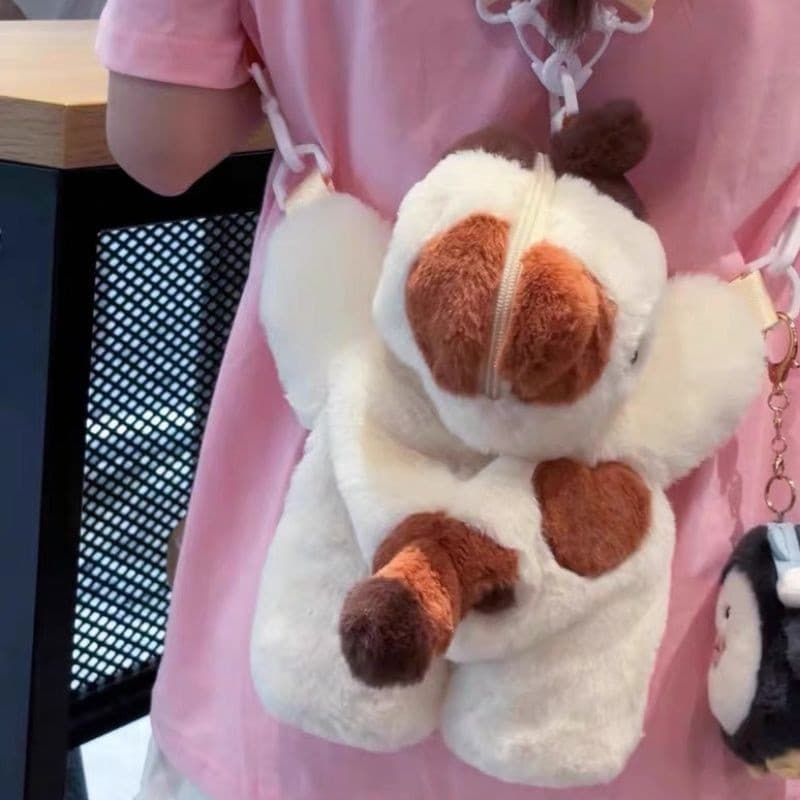Mochila mensageiro de alto valor feminina pequeno pinguim cordeiro deitado saco bonito saco de pelúcia mochila boneca pe