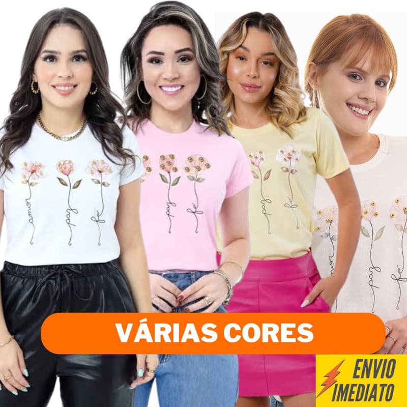 T SHIRT FEMININA DE ALGODÃO FLORES PÉROLAS BLUSINHA COM PÉROLAS BLUSA CAMISETA BABYLOOK