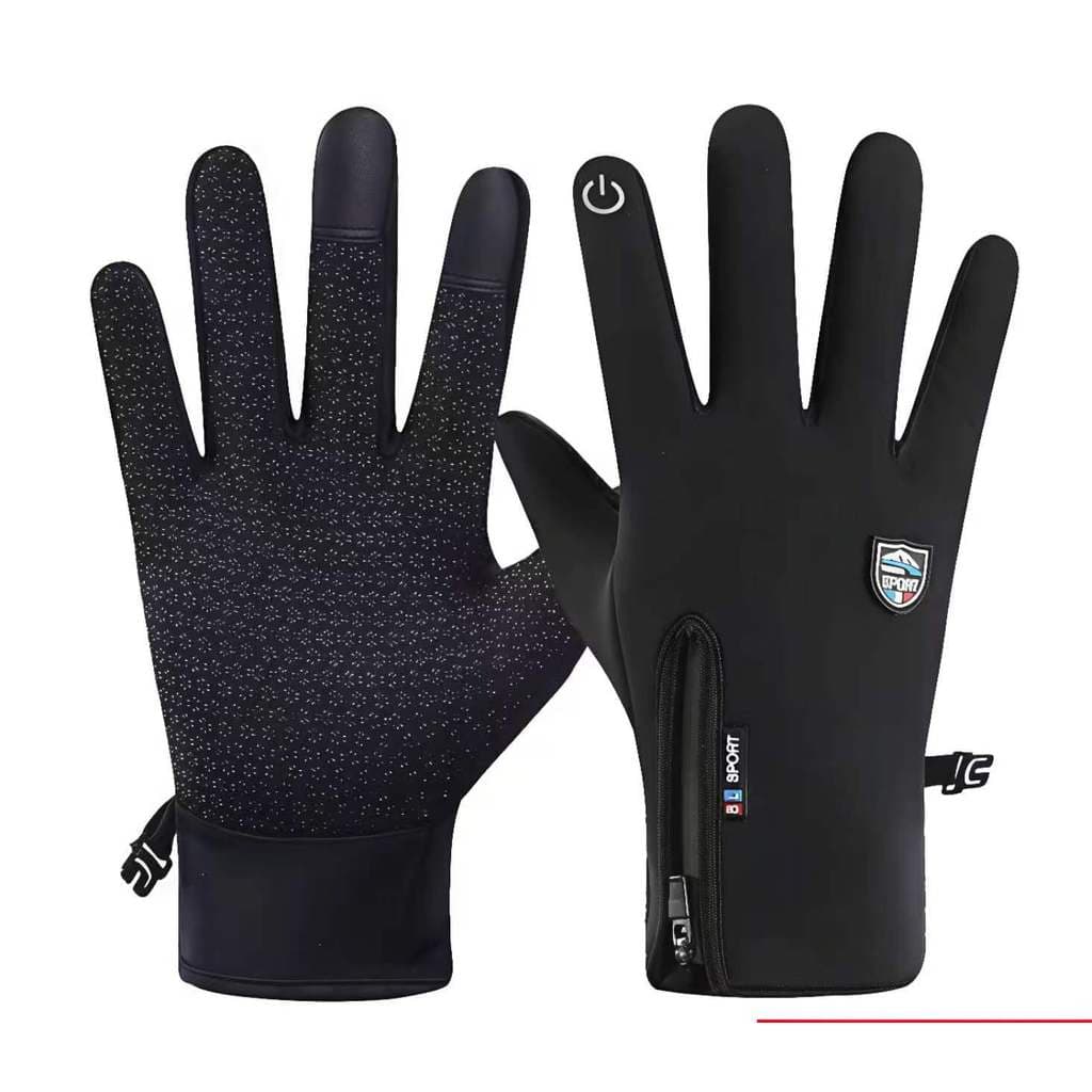 Luva Masculina Feminina Touch com Zíper, Palma Antiderrapante para Moto Ciclismo Treino