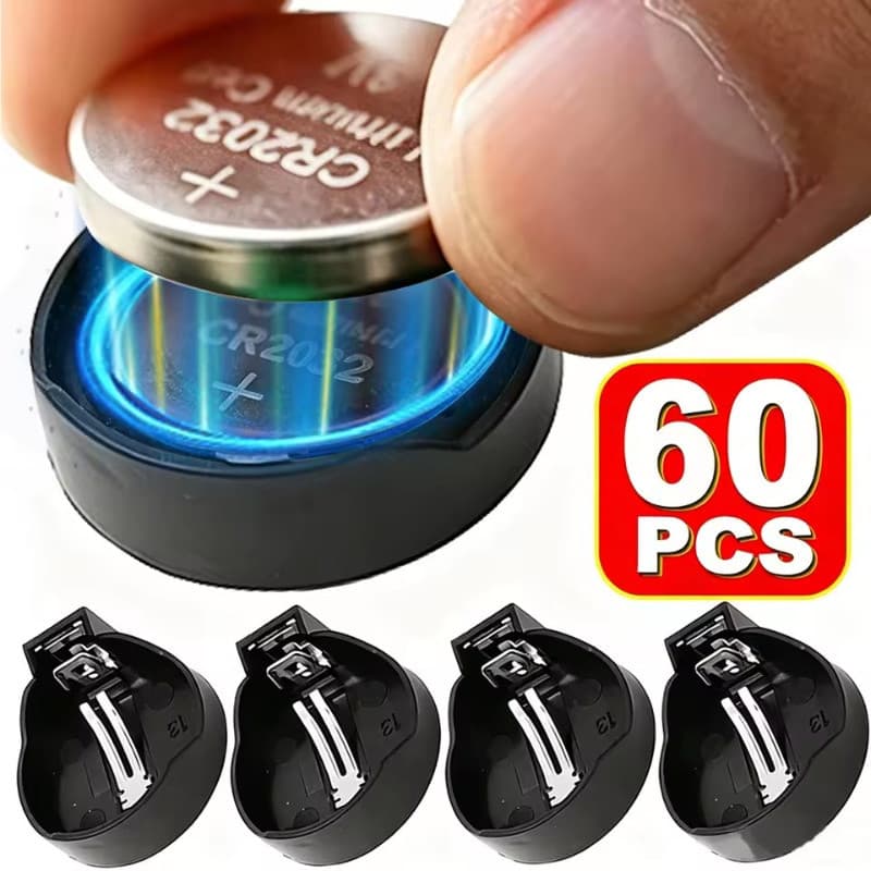Suporte De Bateria CR2032 , 20-60 Peças , Soquete De Célula Tipo Moeda Resistente A Altas Temperaturas De Plástico PBT ,