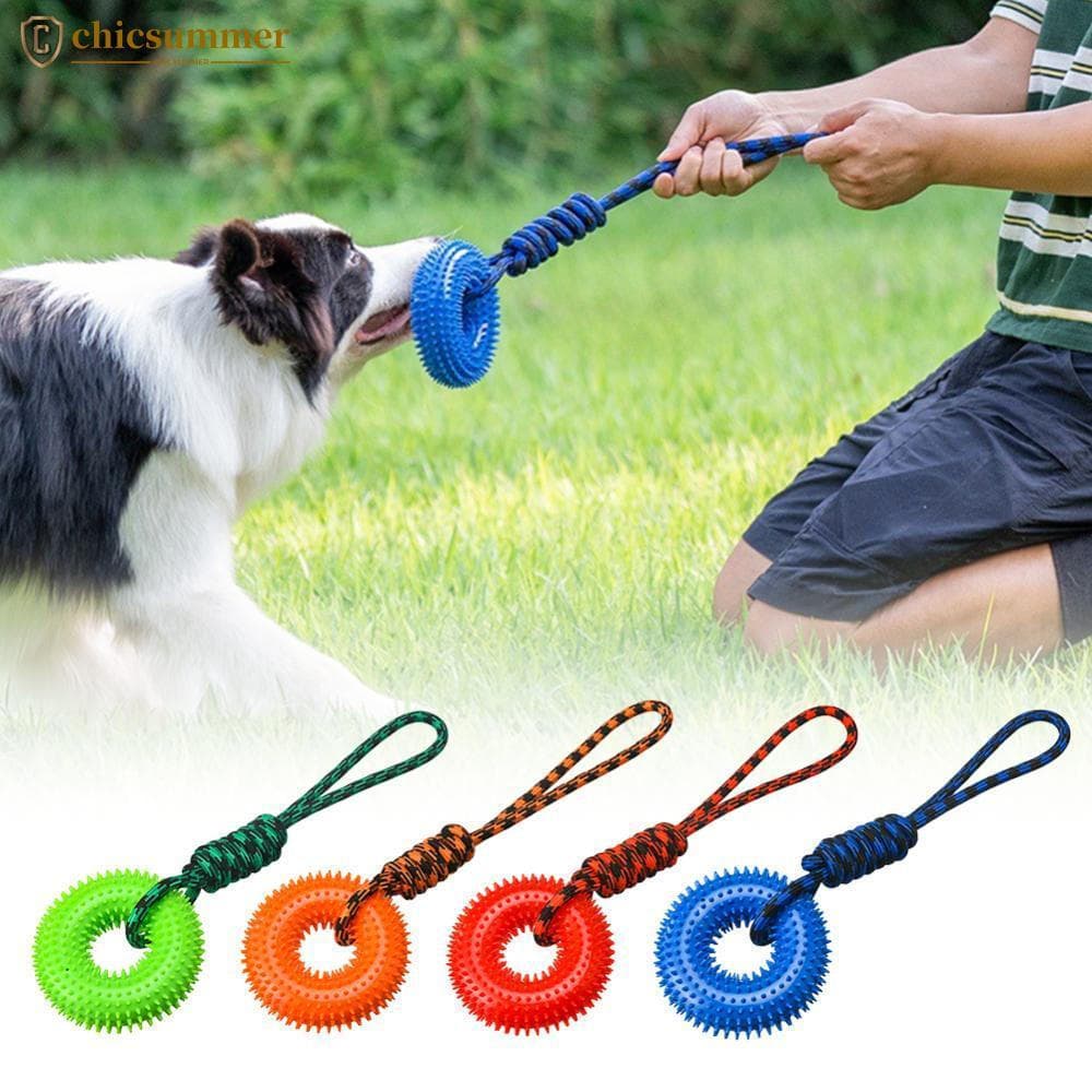 CHICSUMMER TPR Anel Espetado Brinquedo Para Cães De Mastigar Estridente De Raças Grandes Massagem Limpeza De Dentes Durá