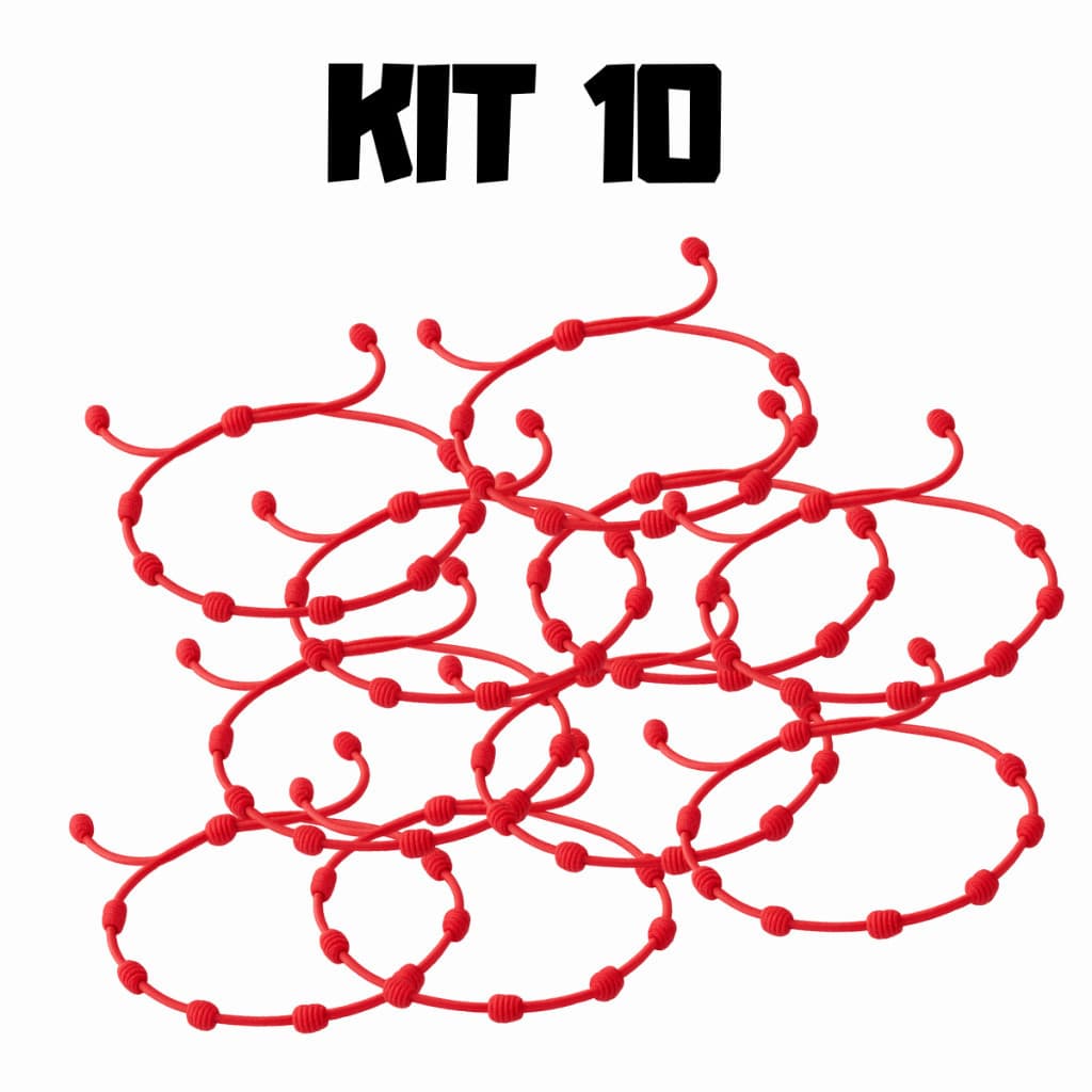 Kit 10 Pulseiras 7 Nós Macramê Vermelha Mal Olhado Sorte Proteção ATACADO Envio Rápido