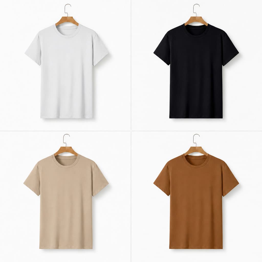 Kit 4 Camisetas Básicas Lisas Algodão Premium Unissex