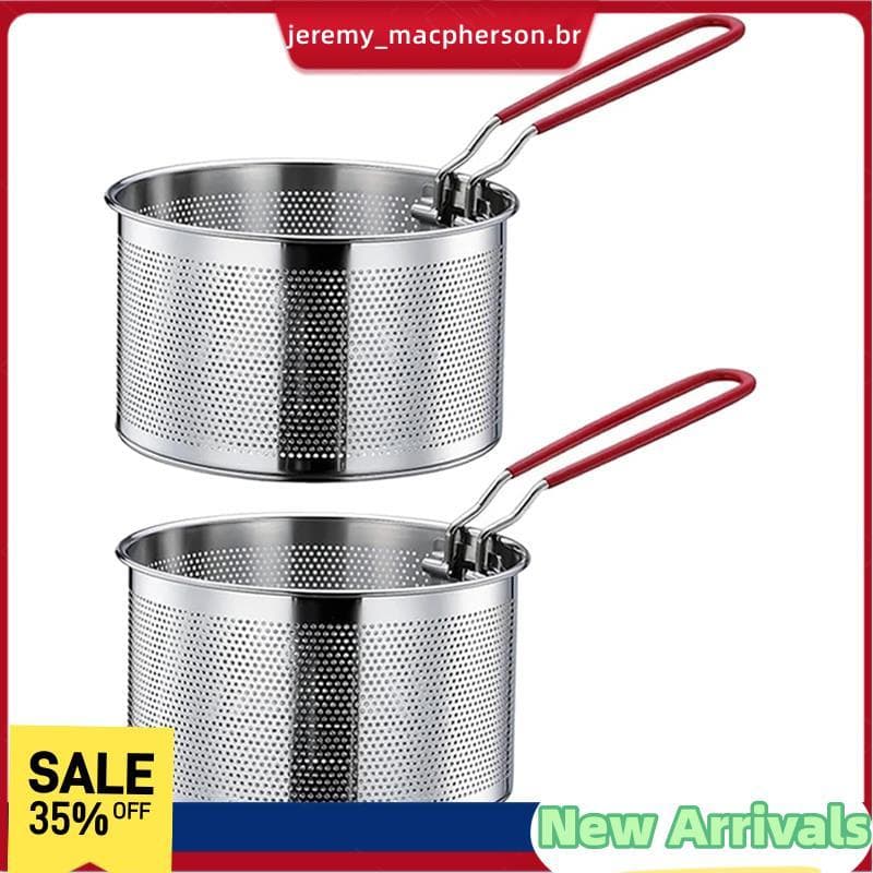 Cesta De Fritura De Aço Inoxidável , Macarrão Com Alça Longa Redonda De Filtro De Alimentos , Utensílios De Cozinha , Ce