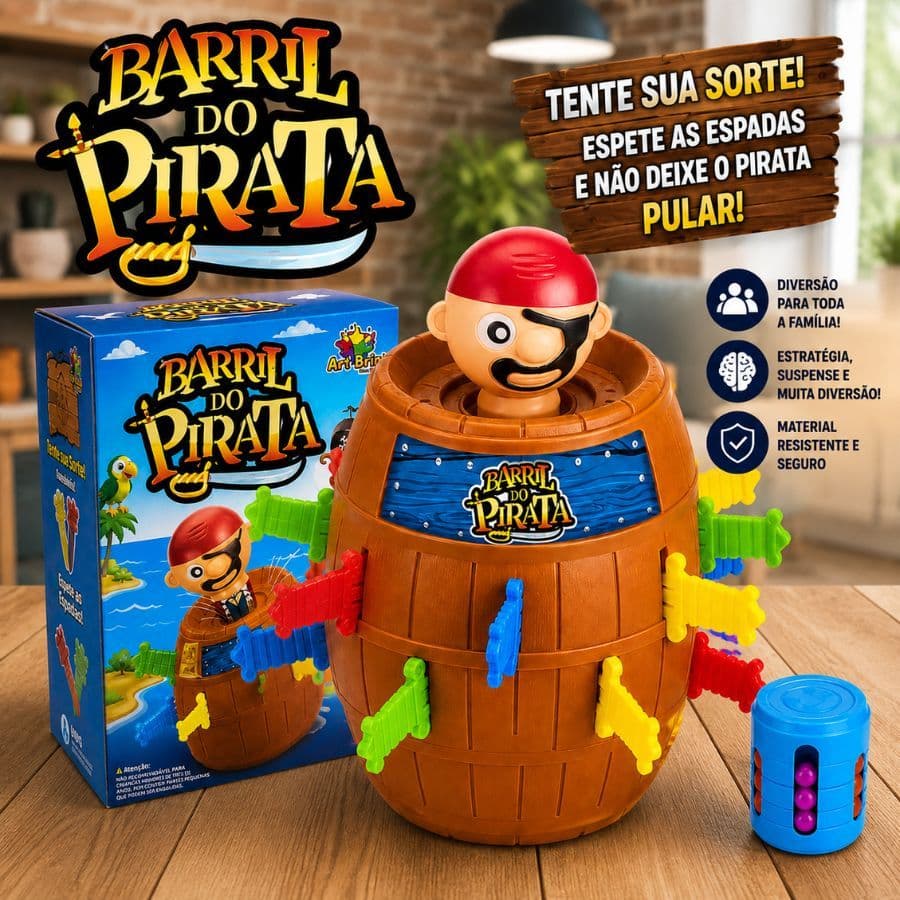 Jogo Barril do Pirata Pula Pula Pirata Brinquedo Educativo