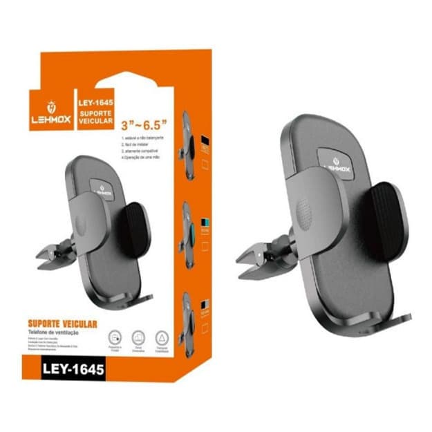 Suporte Veicular para Celular Carro Automotivo Saída de Ar Ajustável 360° Universal LEY-1645