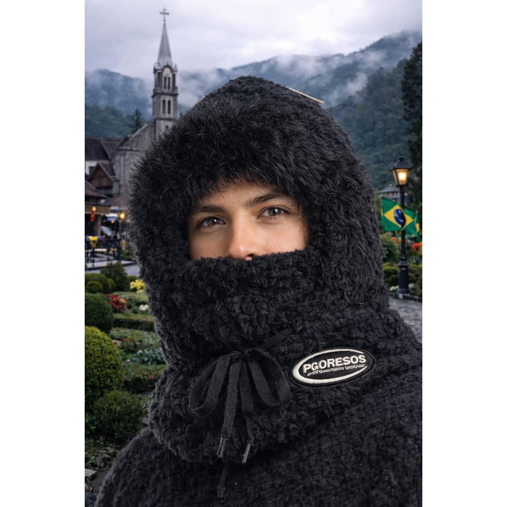 Touca Gorro Inverno Peluciado 3 em 1 Unissex