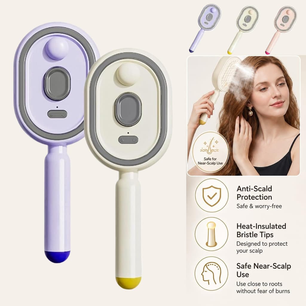 Spray Elétrico Pente De Cabelo Almofada De Ar Alisador A Vapor Para Anti Estático Nutre Cabelos Uso Doméstico