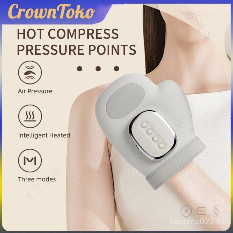 Massageador Elétrico Sem Fio para Mãos com Vibração por Pressão de Ar e Calor para Alívio dos Dedos, Dispositivo Portáti