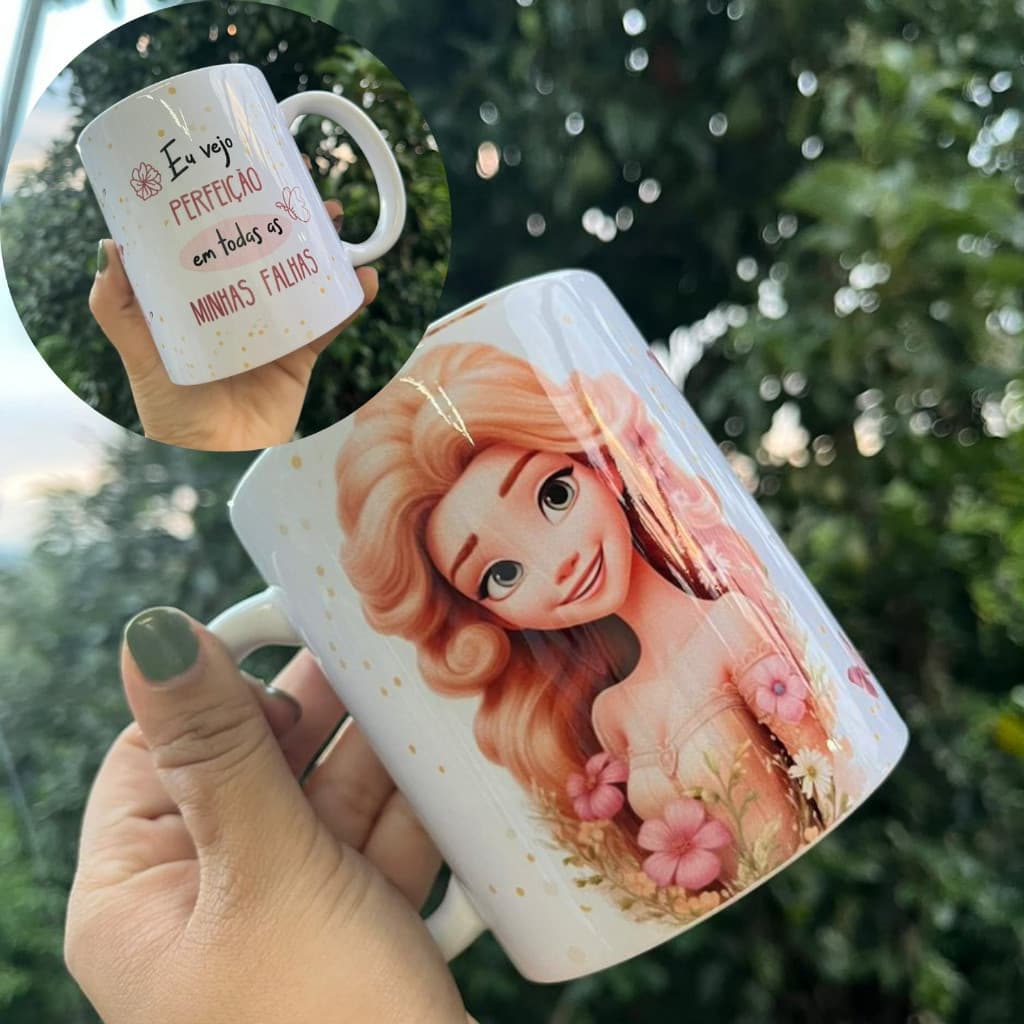 Caneca porcelana para presente dia das mães 325ml, amor, amigo, parceiro(a)