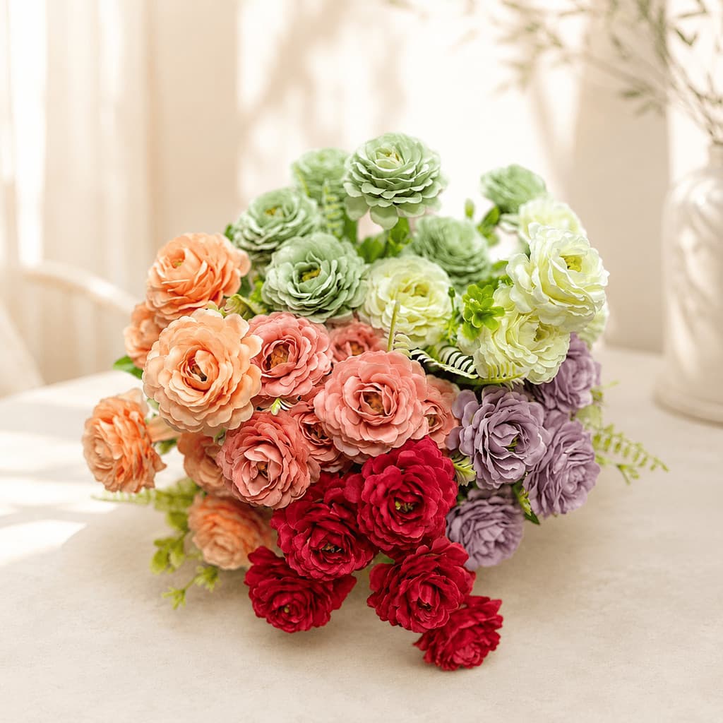 Peônia Flores Falsas de Seda para Decoração de Casamento e Dia dos Namorados/0021