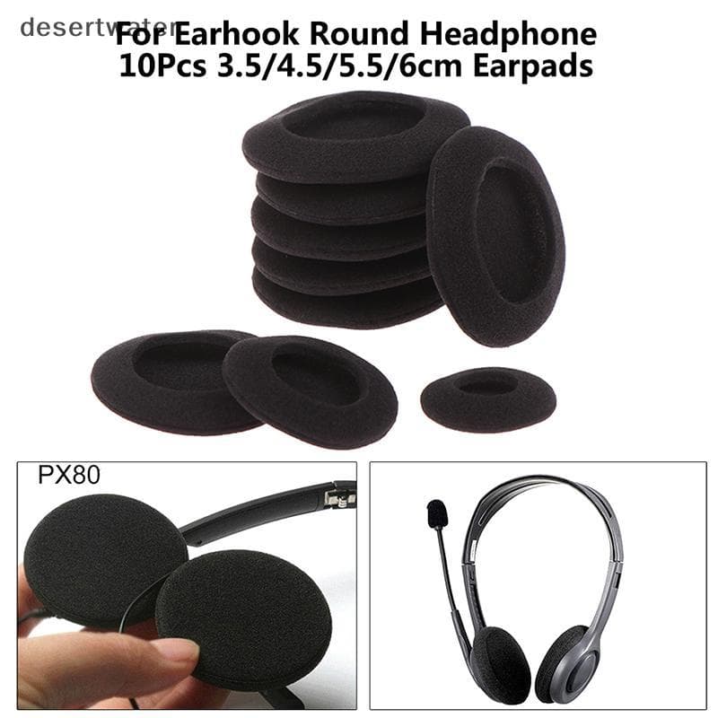 Dwbr 10 Peças Almofadas De Espuma Para Fones De Ouvido 3.5/4.5/5.5/6cm Fone Redondo Com Gancho QDD