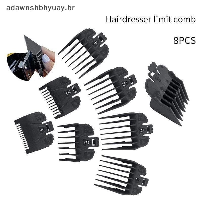 Adawnshbyuay 8 Pçs/Set Universal Máquina De Cortar Cabelo Limitb Guia De Corte De Salão Conjunto De Substituição Profiss