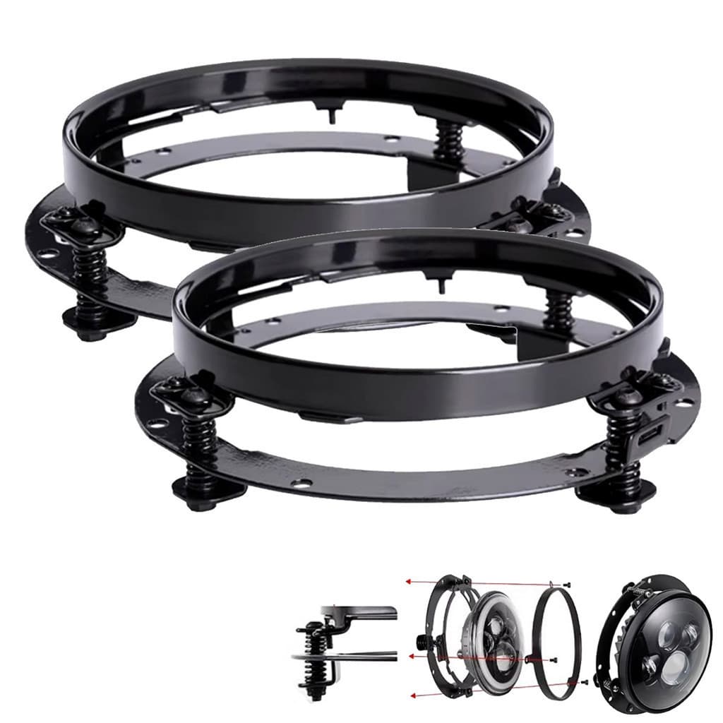 Suporte de 2 polegadas para farol LED Angel Eyes de 7 polegadas COM AJUSTE DE ÂNGULO, MOLAS ANTI-IMPACTO