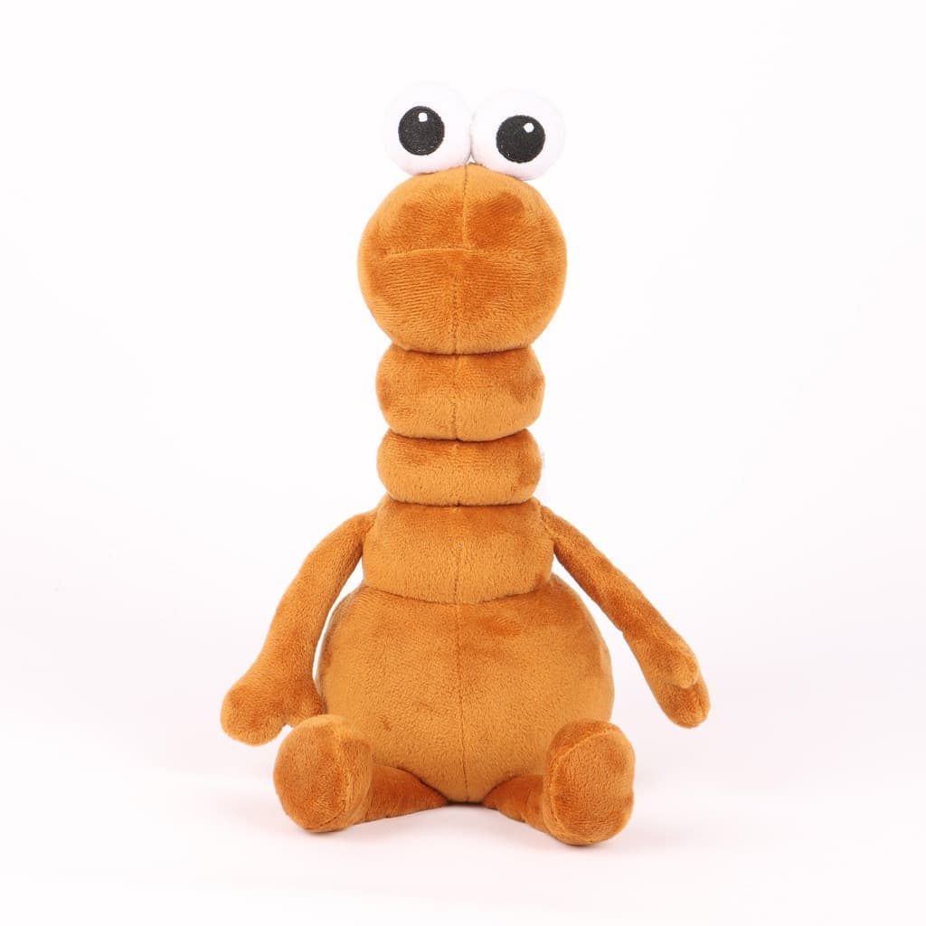 Pelúcia Marcus the Worm Minhoca Marrom 37cm Brinquedo Macio Presente Crianças