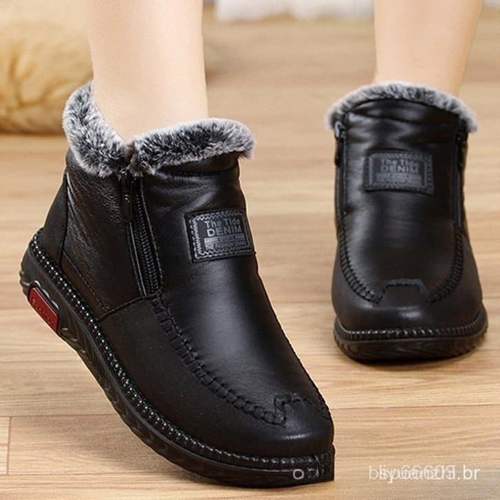 Botas de Inverno Femininas Impermeáveis, à Prova de Neve, Antiderrapantes, Quentes, de Pelúcia, Calçados Casuais Feminin