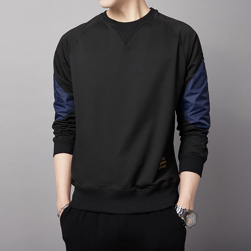 Camiseta de manga comprida masculina 2024 novo estilo outono moletom na moda 1 camisa de fundo solta roupas de outono ro
