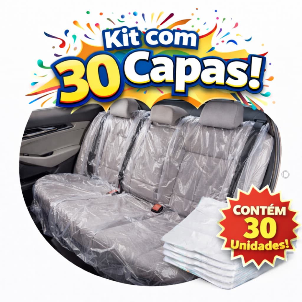 Capas Protetora Banco Traseiro Para  Carro.  Descartável e  Universal Proteção Automotiva Kit 30