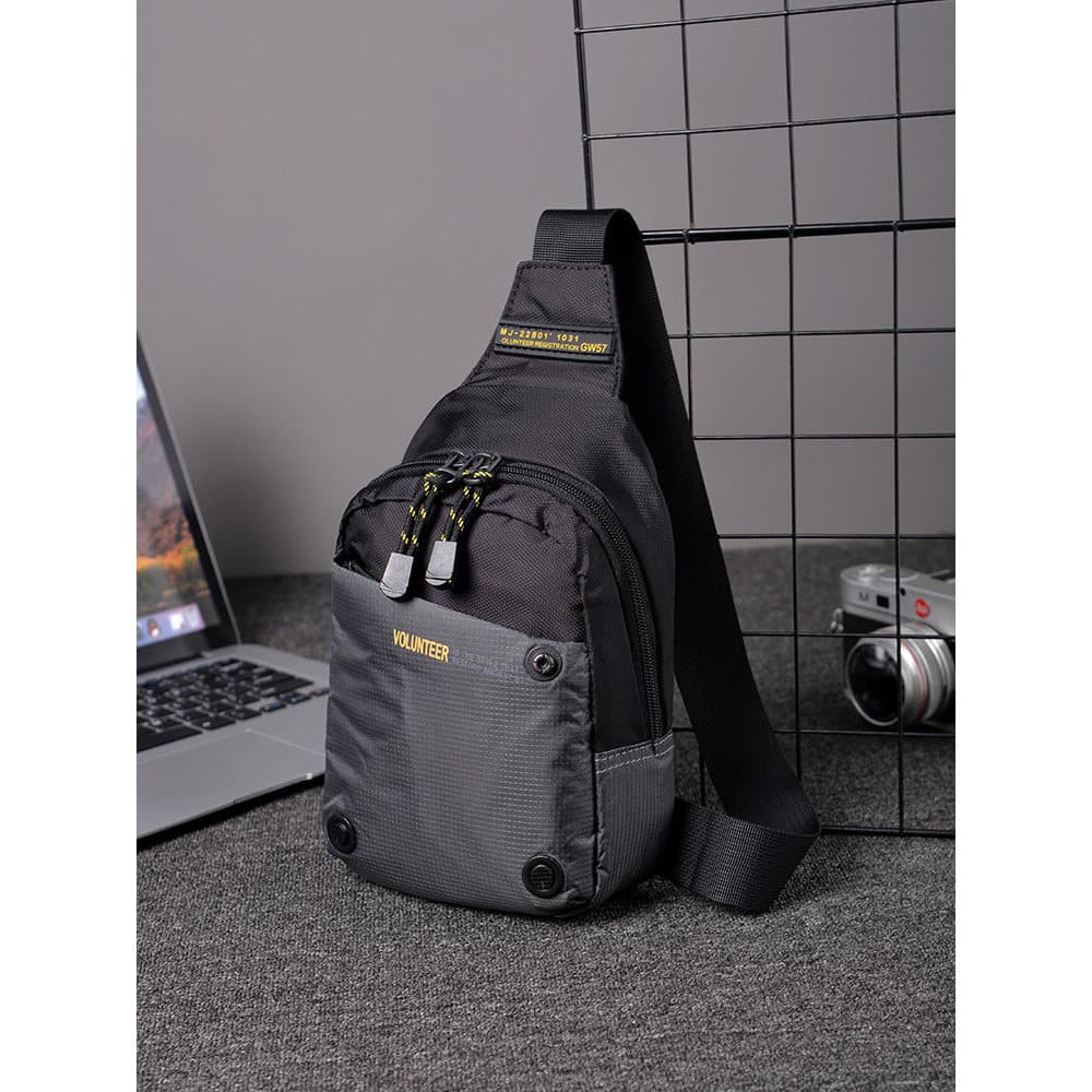 Walondier Bolsa de Peito Masculina Casual Bolsa Mensageiro Esportiva Moderna Leve Lona Impermeável Unissex Mochila Peque
