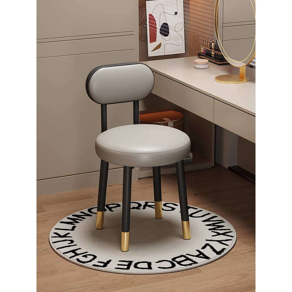 Banqueta de maquiagem luz luxo High-End casa fezes encosto meninas quarto mestre cama penteadeira cadeira redonda fezes