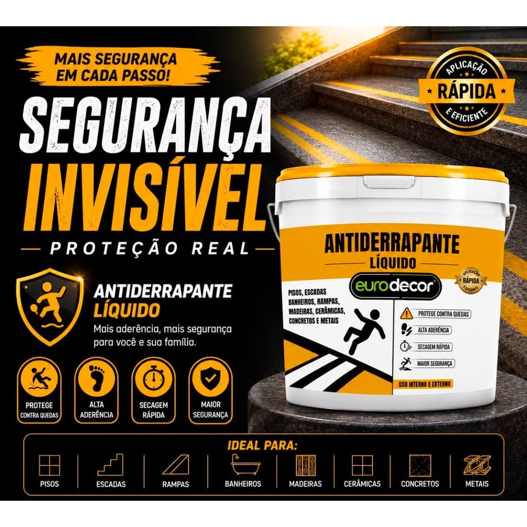 Anti Derrapante Contra Quedas Para Piso Escada e Rampas 3.6kg ou 1kg