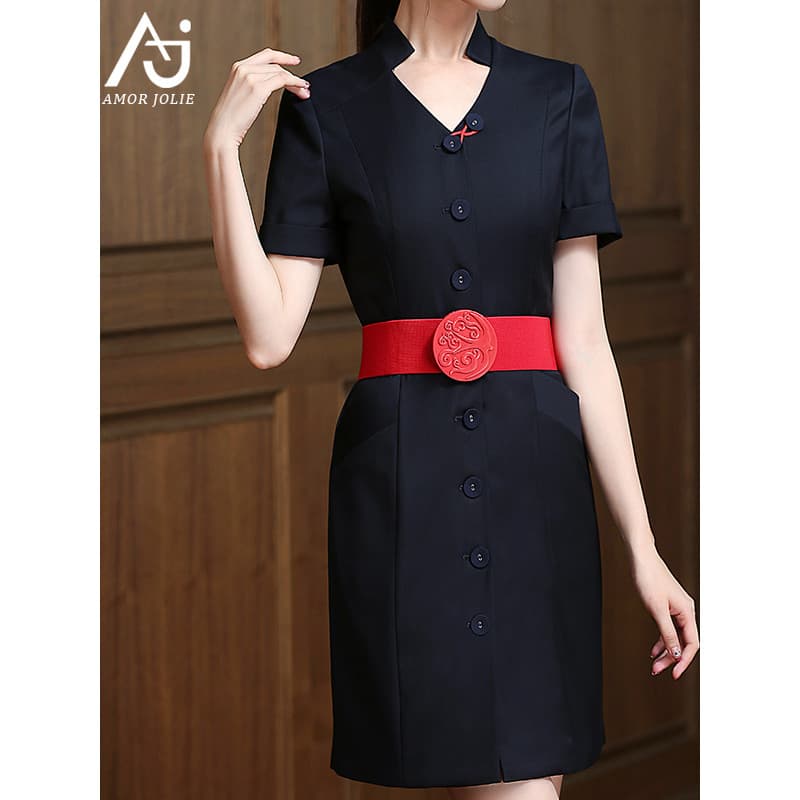 Uniforme de aeromoça Eastern Airlines Vestido profissional Workwear Vendas Piso Loja de joias Temperamento de alta quali