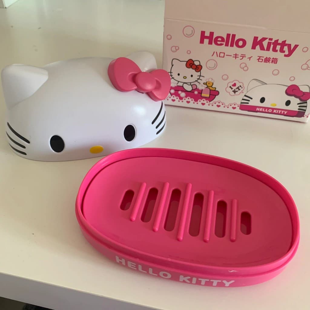 Hellokitty caixa de sabão doméstica high-end lavatório dreno caixa de sabão high-end bonito menina coração